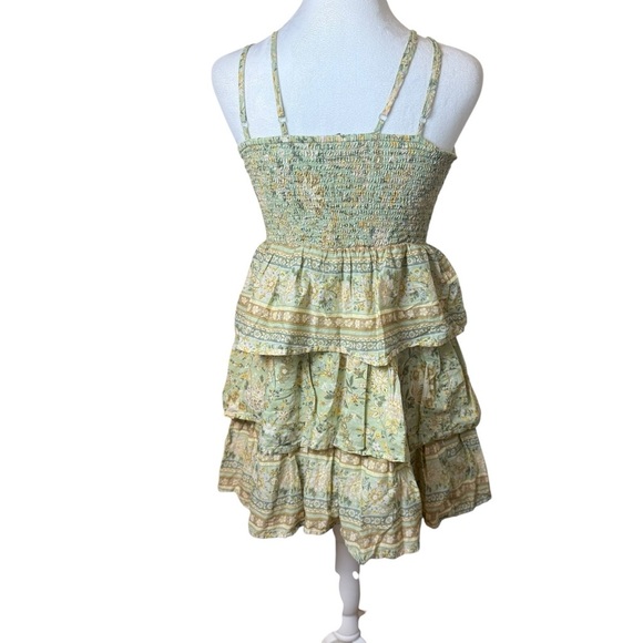 American Eagle AE Tiered Green Floral Mini Dress Small Cottagecore Fairy Boho - Picture 6 of 12